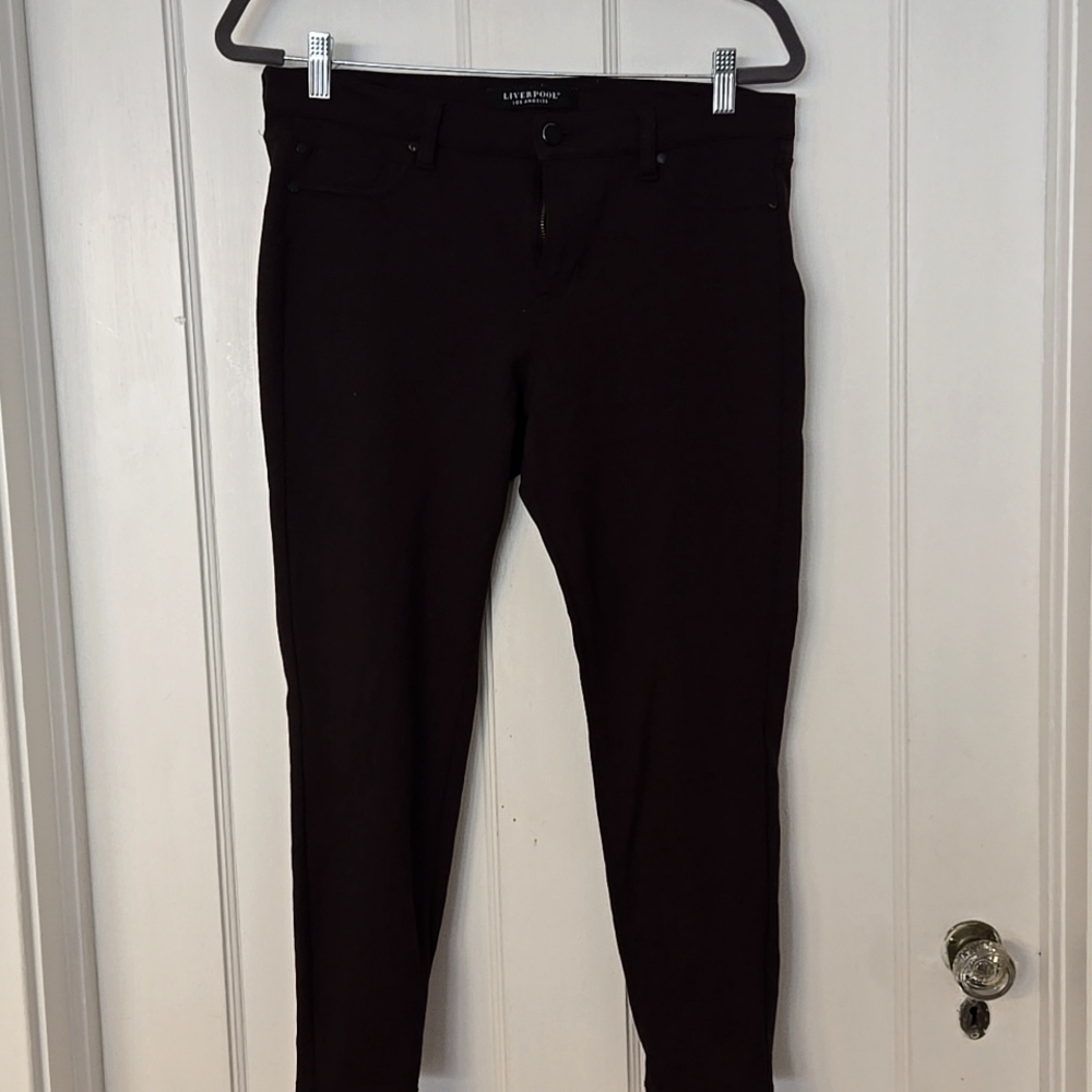 Dark burgundy straight leg pants